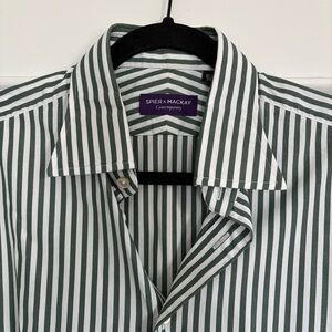 Green Striped Men's Shirt